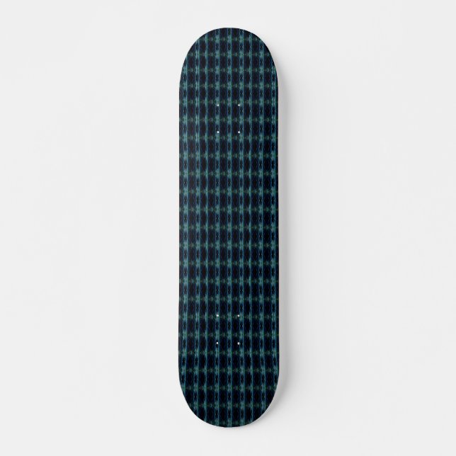Skateboard Arcoíris de Estrellas Verdes Azules, Patrón Artdec (Anverso )