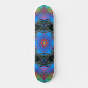 Skateboard Arcoiris de flores de Kaleidoscope de Mosaica