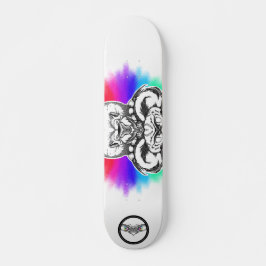 Skateboard Arcoiris de león Animales de arte de línea blanca