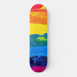 Skateboard Arcoiris Pintura de acrílico Colores gay Día de la