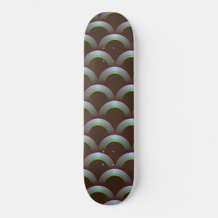 Skateboard Arcoíris Unicornio Colores Pastel Marrón Oscuro Ma