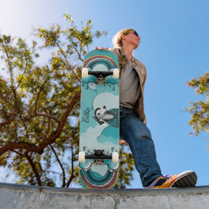 Skateboard Arcoiris y perro