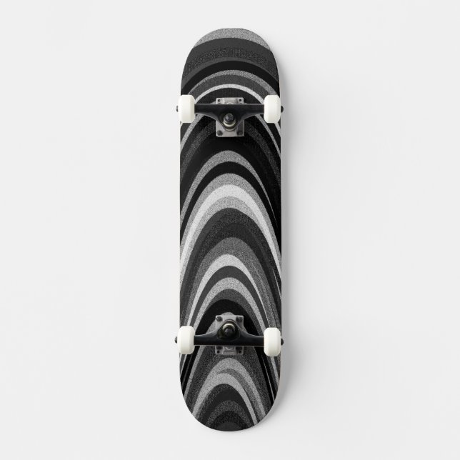 Skateboard Arcos blancos y negros (Anverso)