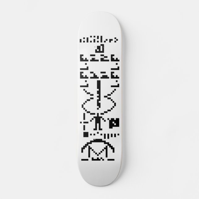 Skateboard Arecibo Mensaje Binario 1974 (Anverso)