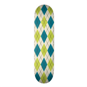 Skateboard Argyle azul y verde