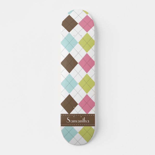 Skateboard Argyle Diamond Stitch Old School Skate (Anverso )
