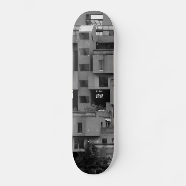 Skateboard Arquitectura en blanco y negro  (Anverso)