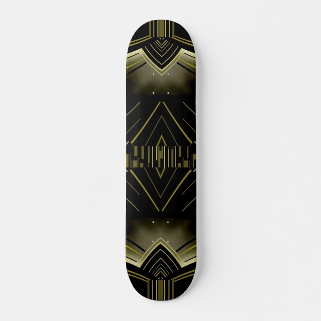 Skateboard Art Deco Black Gold (Anverso )