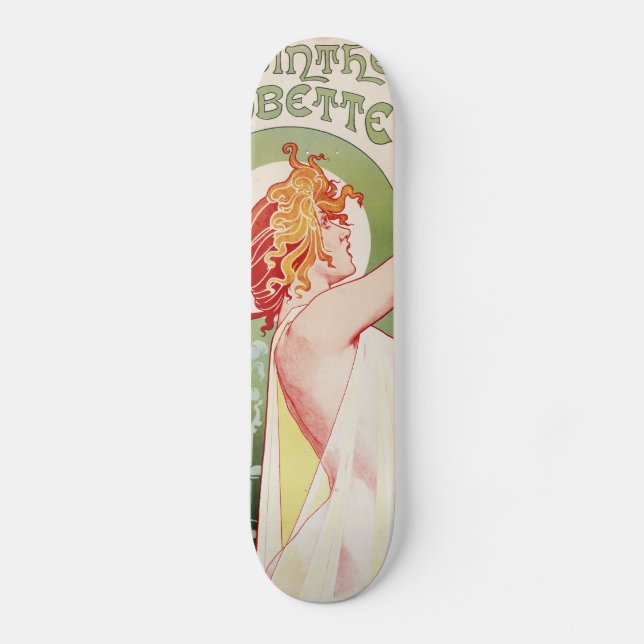 Skateboard Art déco de Alfonso Mucha (Anverso)