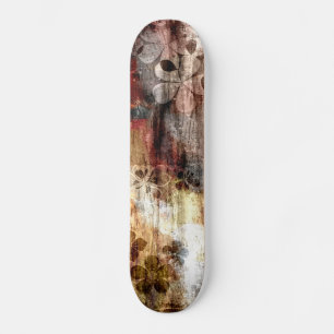Skateboard Arte abstracto 2 de la flor de madera del vintage