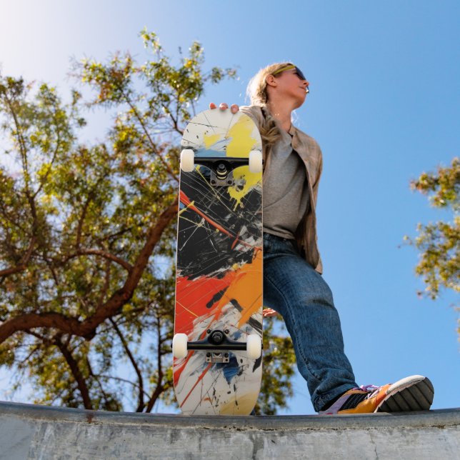 Skateboard Arte Abstracto Colorido (Exterior 1)