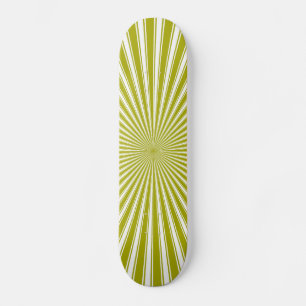 Skateboard Arte abstracto con tiras funky blanco y limón
