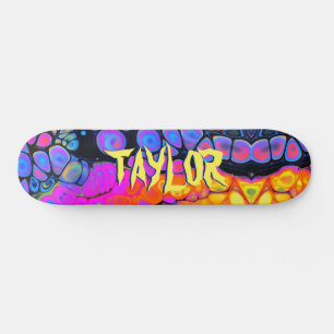 Skateboard Arte abstracto de célula líquida de moda, nombre p