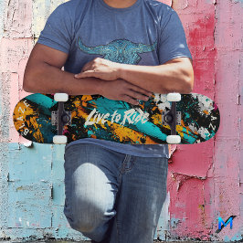 Skateboard Arte abstracto de grafiti Pop - Lema Vive para Mon