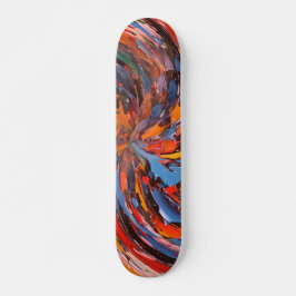 Skateboard Arte abstracto de pintura colorida arremolinada