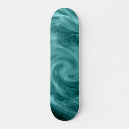 Skateboard Arte abstracto de pintura con agua azul giratoria