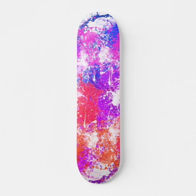 Skateboard Arte abstracto de salpicaduras de pintura colorida (Anverso )