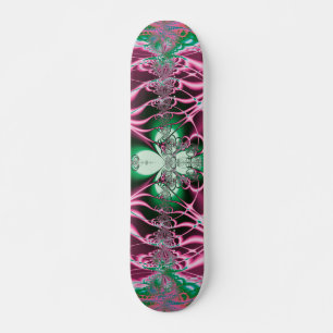 Skateboard Arte abstracto Flor Roja