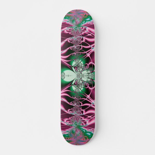 Skateboard Arte abstracto Flor Roja (Anverso )