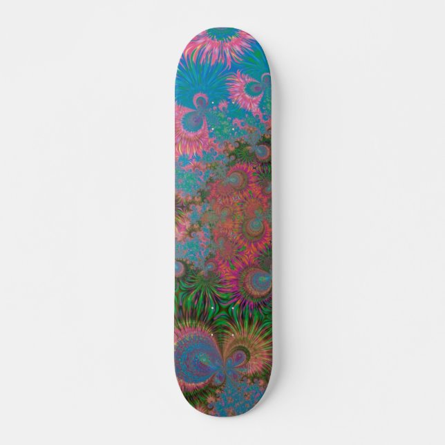 Skateboard Arte abstracto fractal de arrecife de coral (Anverso )