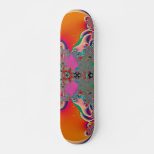 Skateboard Arte abstracto fractal de meditación rojo