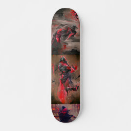 Skateboard Arte abstracto gráfico de la muerte roja Ninja