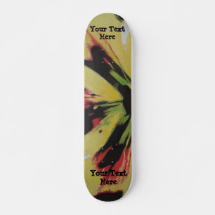 Skateboard arte abstracto moderno original negro y amarillo