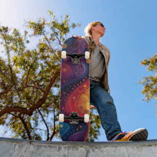 Skateboard Arte abstracto psicodélico colorido
