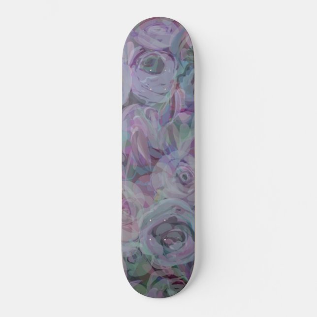 Skateboard Arte acuático de Rosas de lavanda (Anverso)