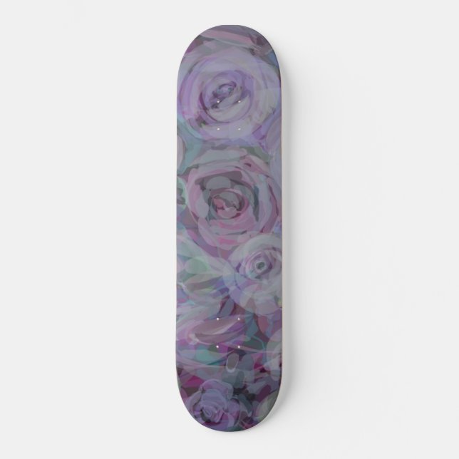 Skateboard Arte acuático de Rosas de lavanda (Anverso)