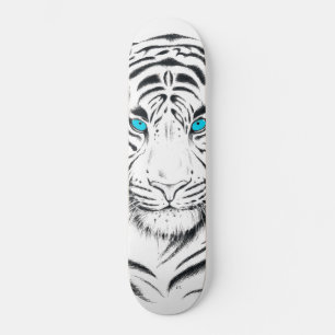 Skateboard Arte blanco de la tinta del tigre de Bengala