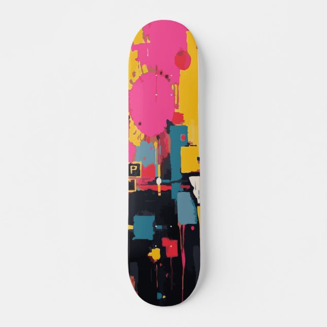 Skateboard Arte callejero abstracto de salpicaduras de pintur (Anverso )