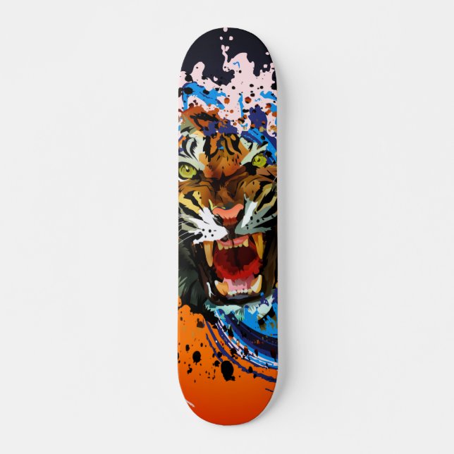 Skateboard Arte callejero de ola de surf con salpicaduras de  (Anverso )