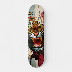 Skateboard Arte callejero moderno con salpicaduras de pintura