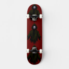Skateboard Arte Callejero Oscuro de Terror Gótico Rojo Monstr