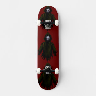 Skateboard Arte Callejero Oscuro de Terror Gótico Rojo Monstr