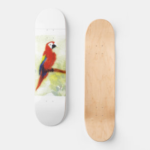 Skateboard Arte colorido de aves de Macaw