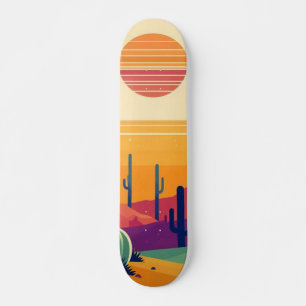 Skateboard Arte colorido del desierto del sudoeste