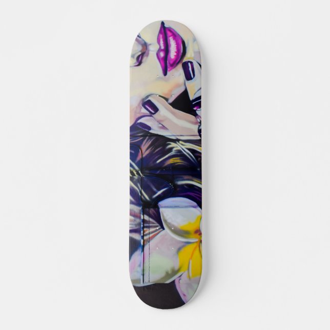Skateboard Arte colorido femenino (Anverso )