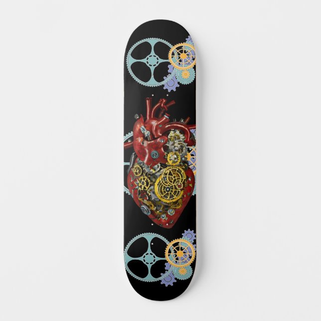 Skateboard Arte de ciencia ficción Steampunk Human Heart Anat (Anverso)
