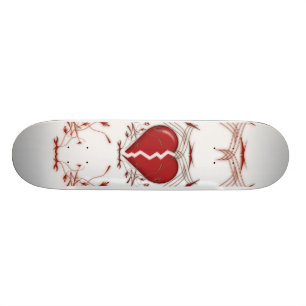 Skateboard Arte de Corazón y Tribal roto:Rojo: Placa de pati