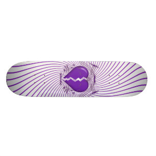 Skateboard Arte de Corazón y Tribal roto:Violeta: Placa de p