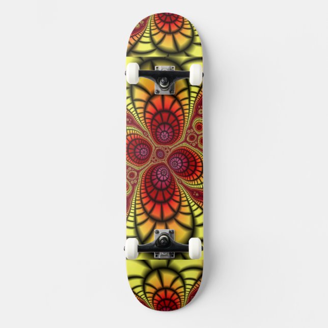 Skateboard Arte de Diseño Digital Oro Grunge Óxido (Anverso)