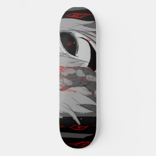 Skateboard Arte de Fantasía Anime Oscura Cuervo y Demonio