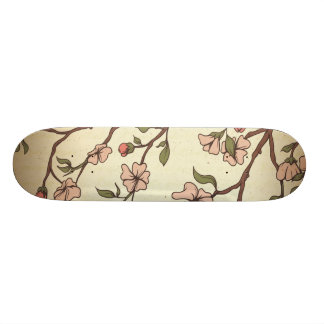 Skateboard arte de flor de cerezo de estilo vintage