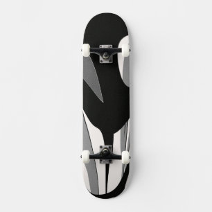 Skateboard Arte de formas en blanco y negro