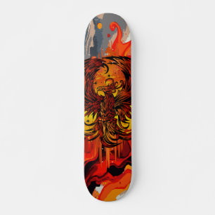 Skateboard Arte de fuego de fénix ascendente con salpicadura