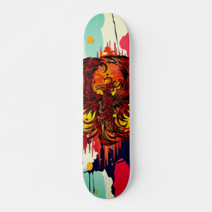 Skateboard Arte de fuego del Fénix ascendente con pintura abs