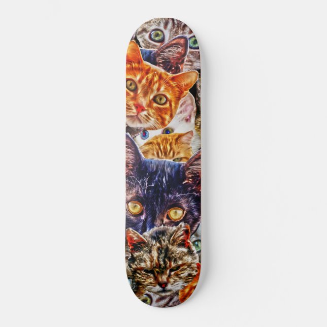 Skateboard Arte de gato (Anverso)