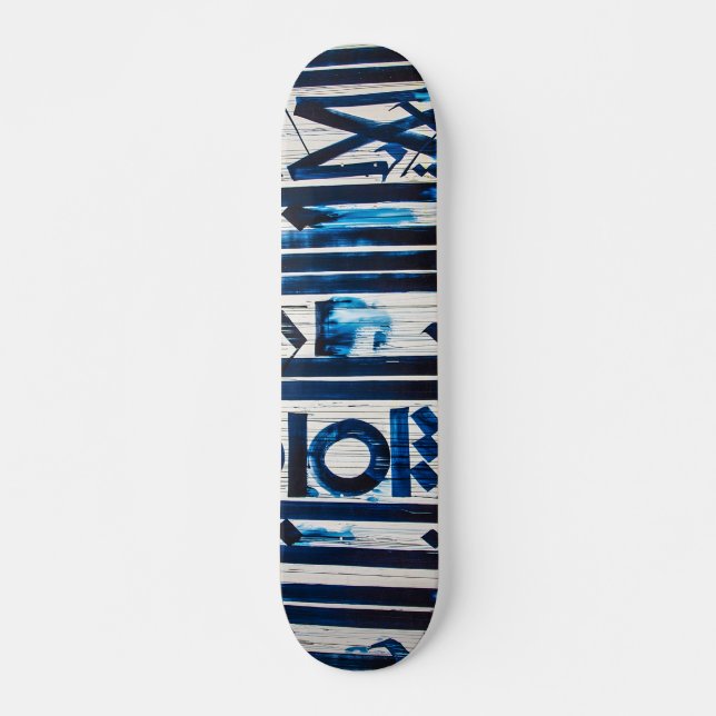 Skateboard Arte de graffiti azul (Anverso )